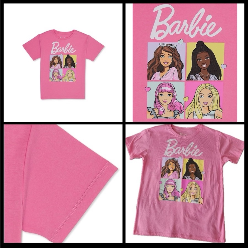 XL Barbie Girls Pink Short Sleeve Graphic  Tee